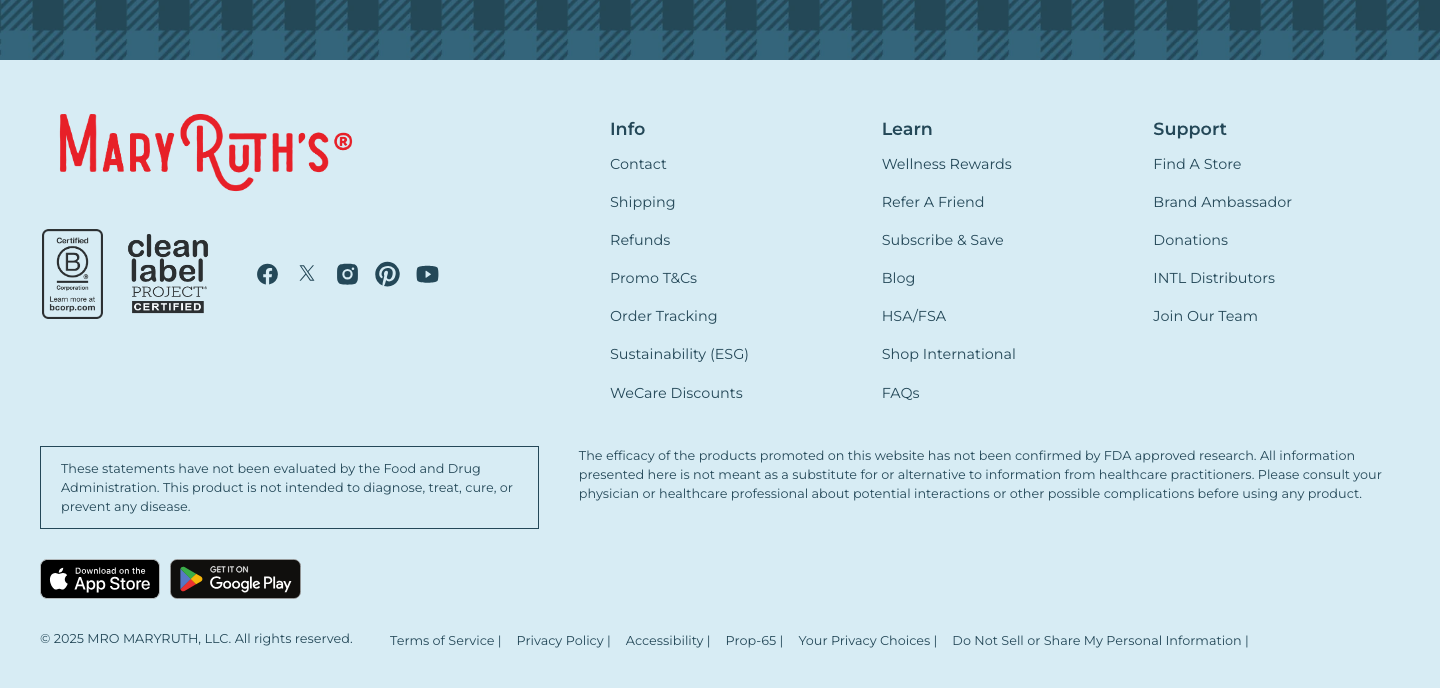 MaryRuth's — Footer