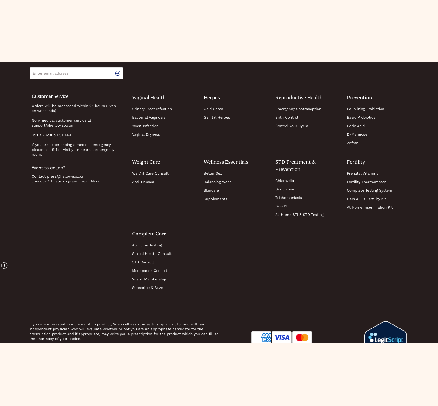 Wisp — Footer