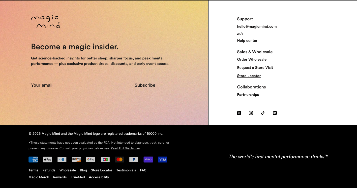 Magic Mind — Footer