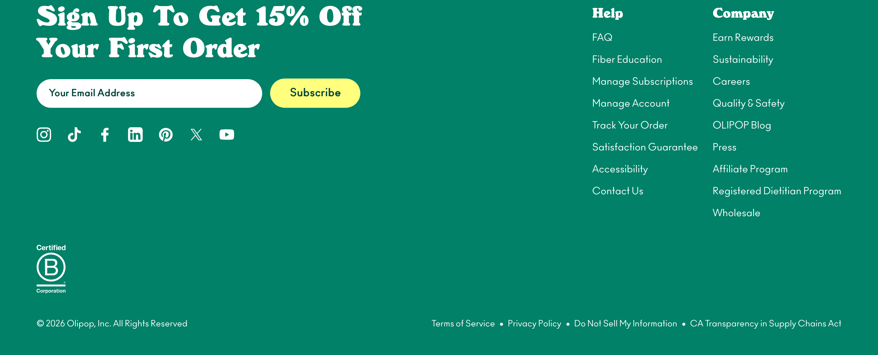 Olipop — Footer