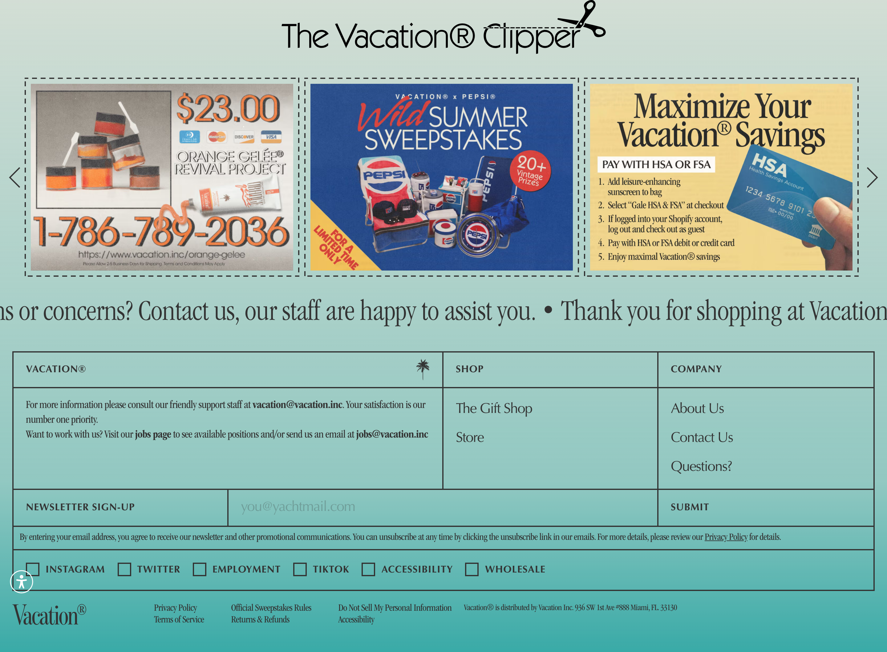 Vacation — Footer