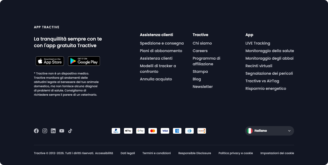 Tractive — Footer