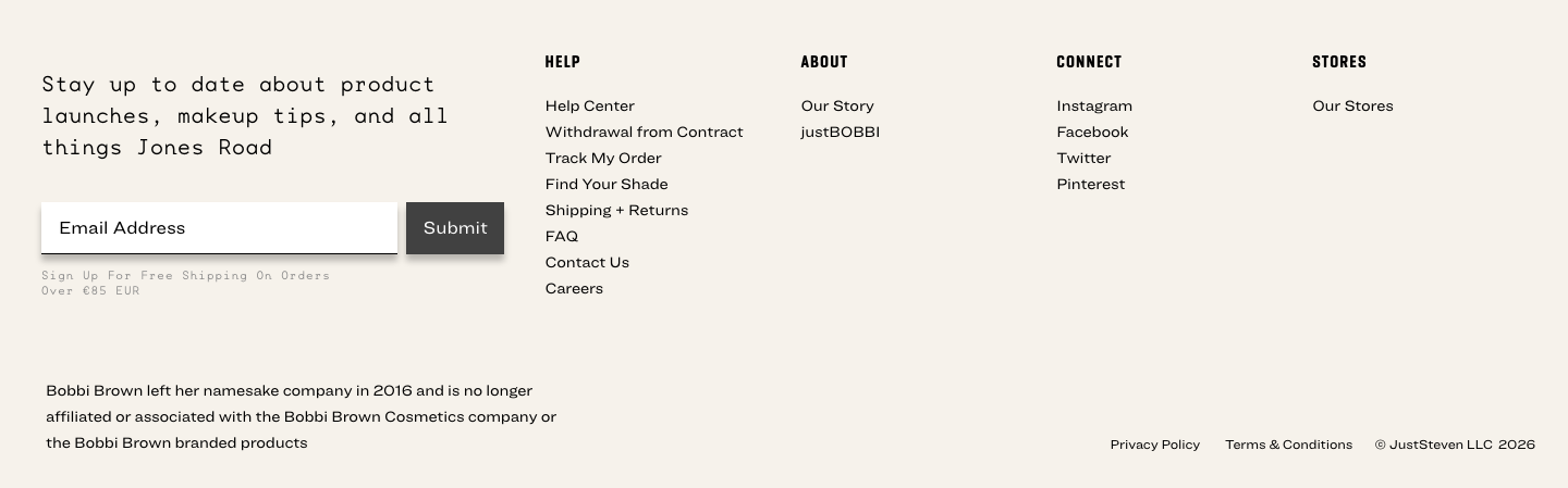 Jones Road Beauty — Footer