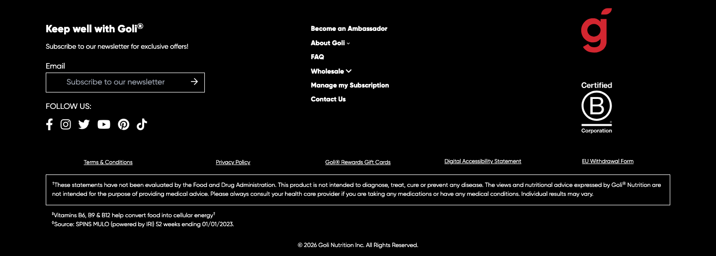 Goli — Footer