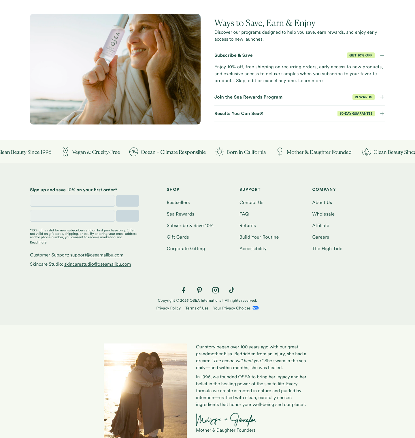 Osea — Footer
