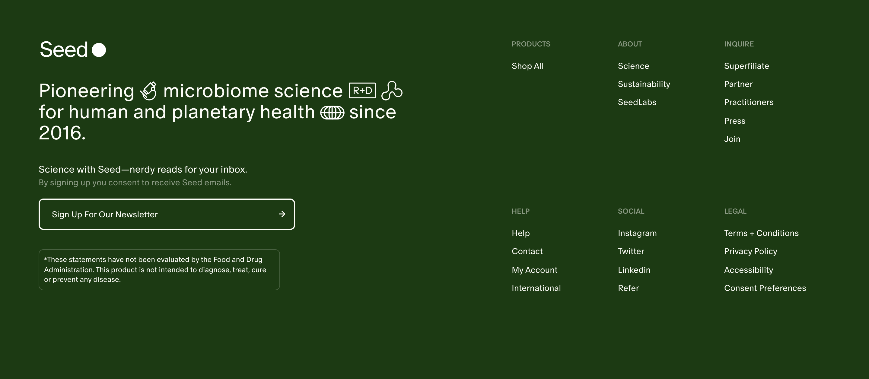 Seed — Footer