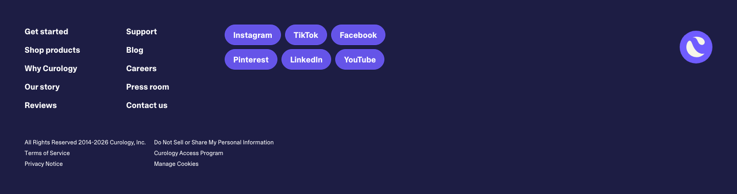Curology — Footer
