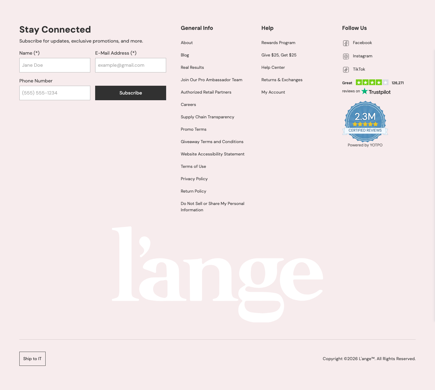L'ange — Footer