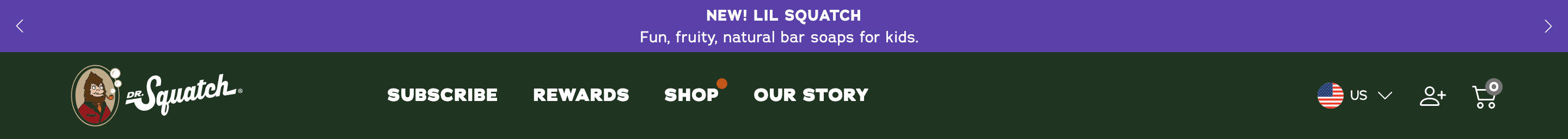 Dr. Squatch — Navigation