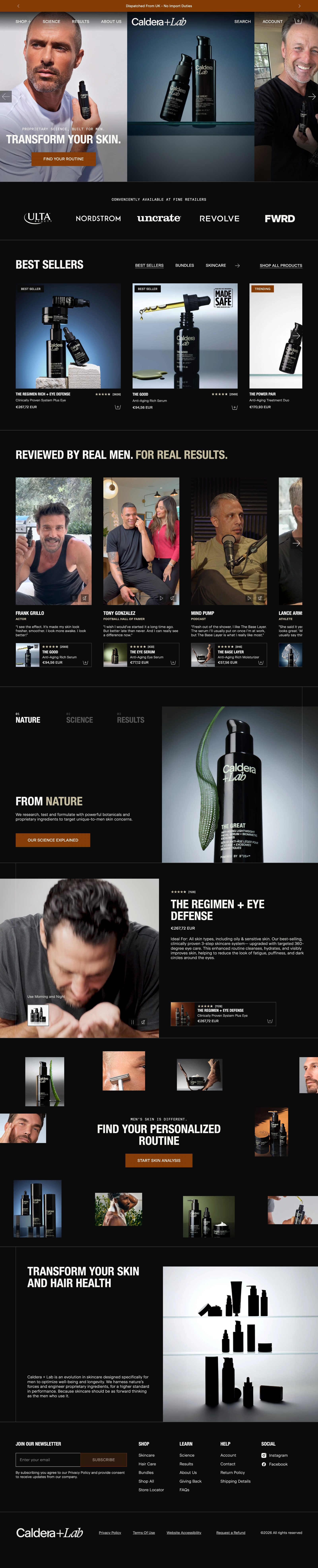 Landing page Caldera + Lab
