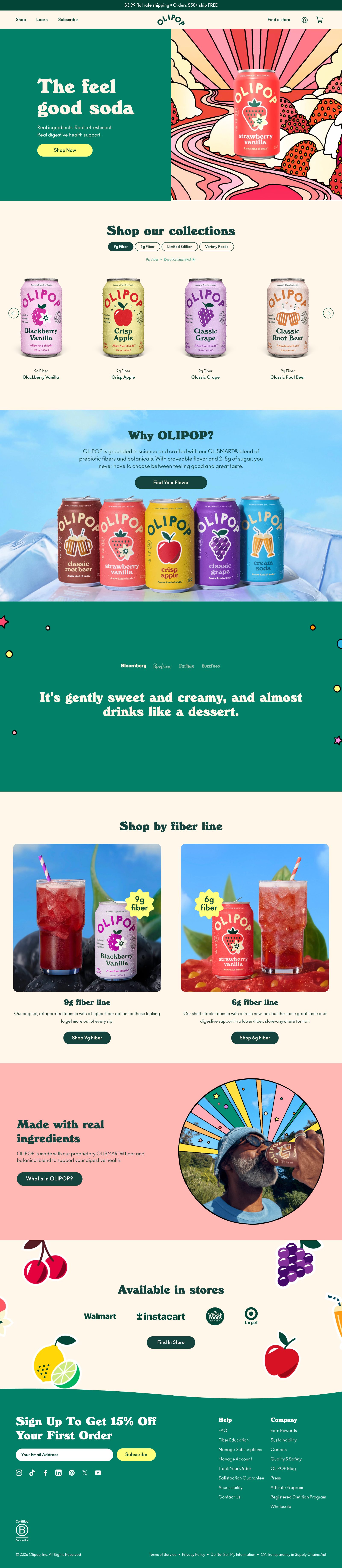 Landing page Olipop