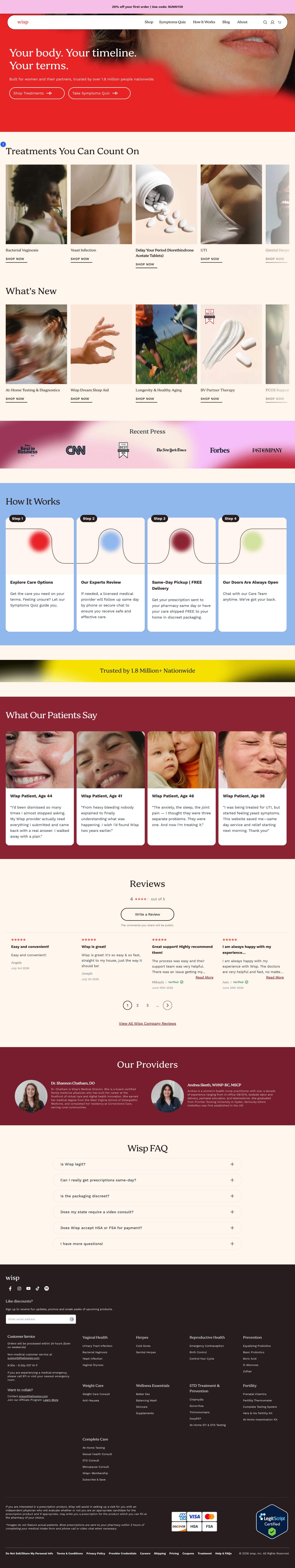 Landing page Wisp