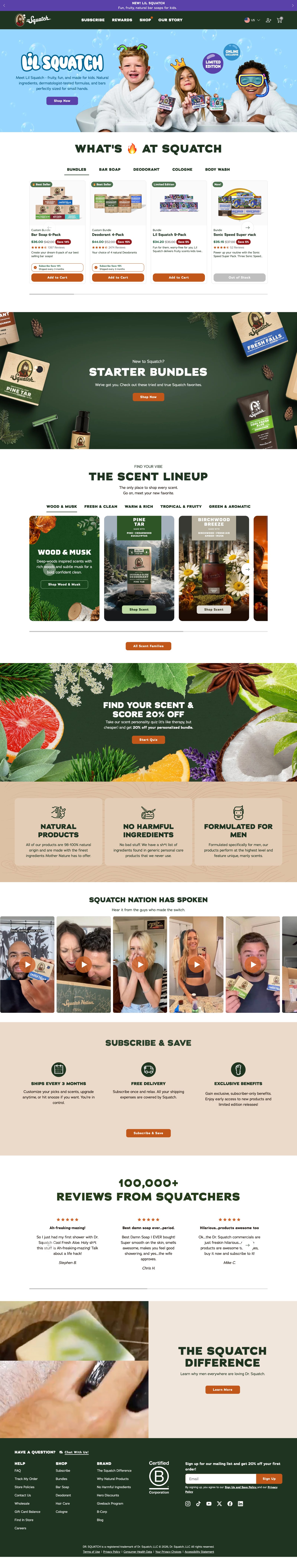 Landing page Dr. Squarch