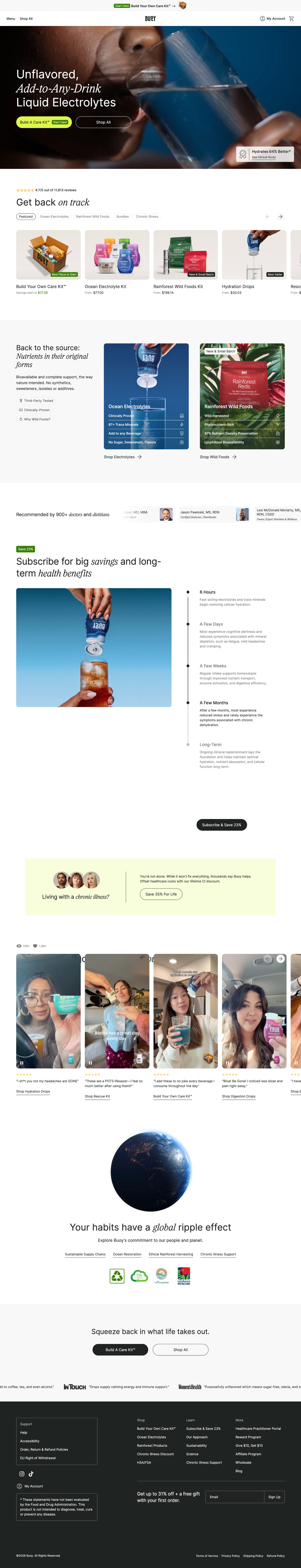 Landing page Buoy