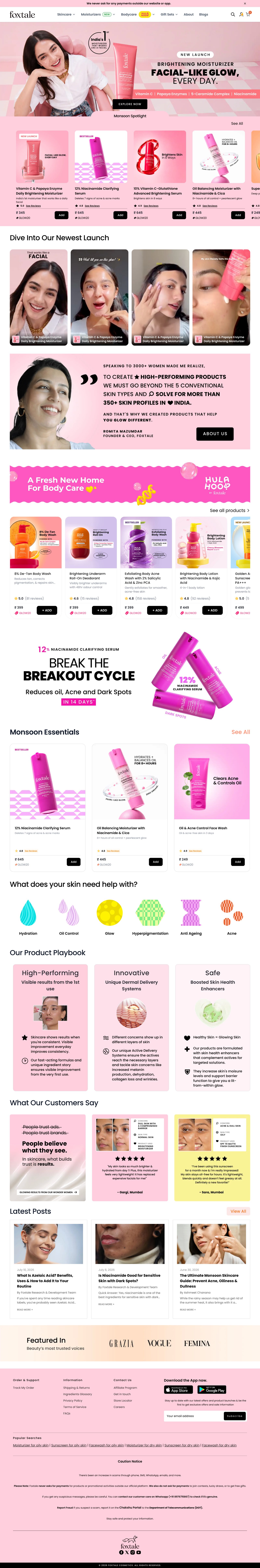 Landing page Foxtale