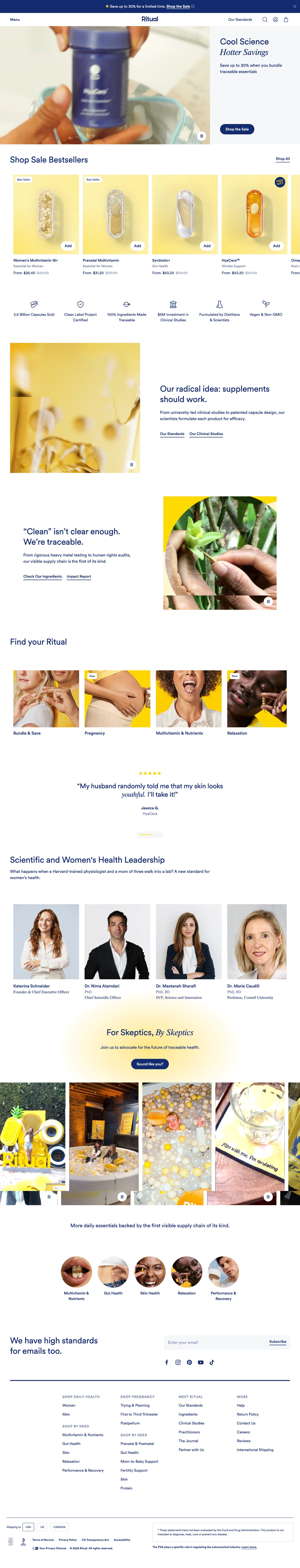 Landing page Ritual