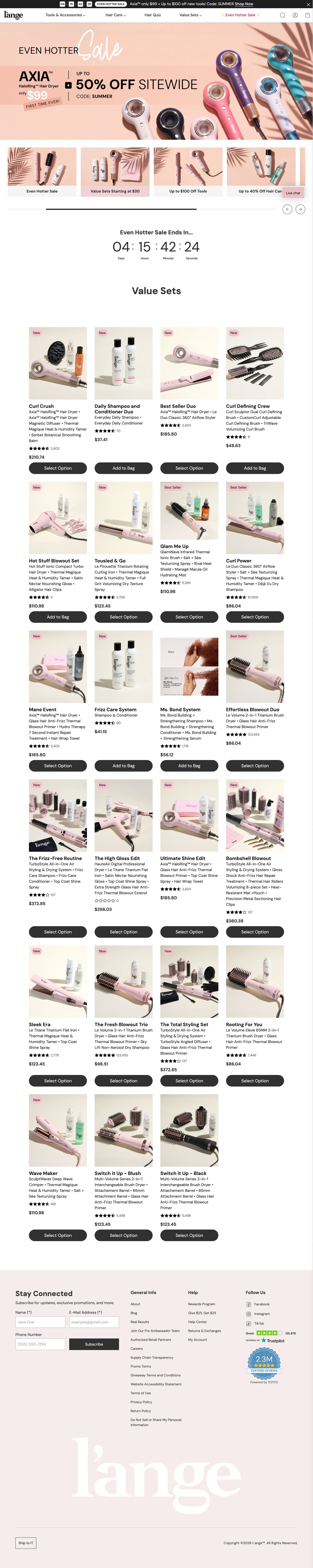 Landing page L'ange