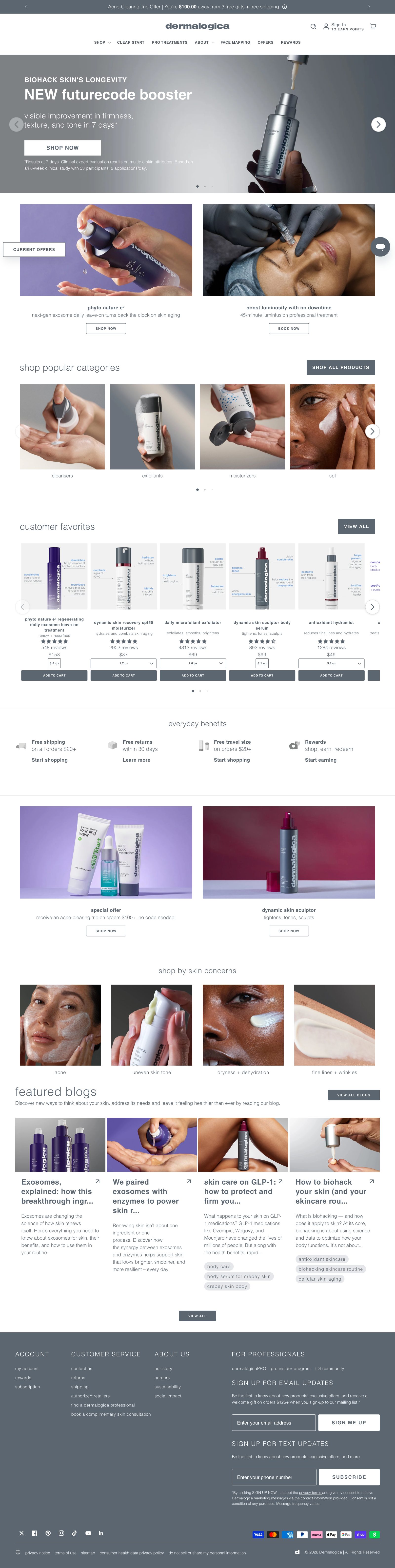 Landing page Dermalogica