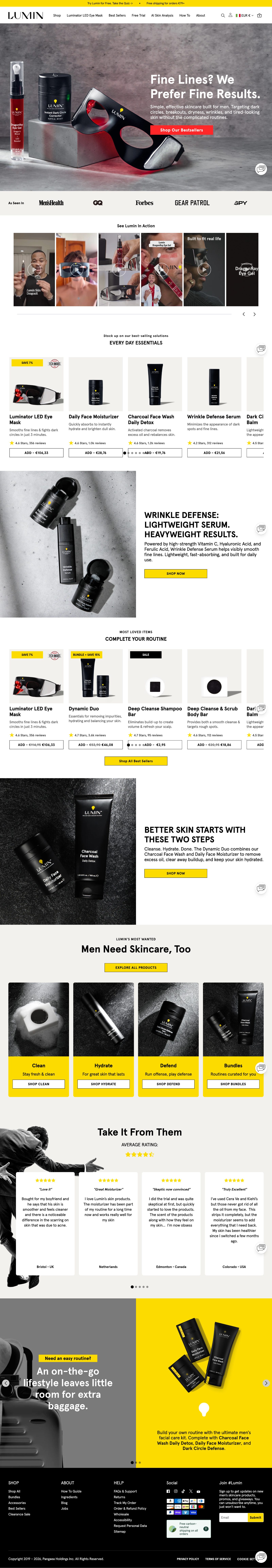 Landing page Lumin