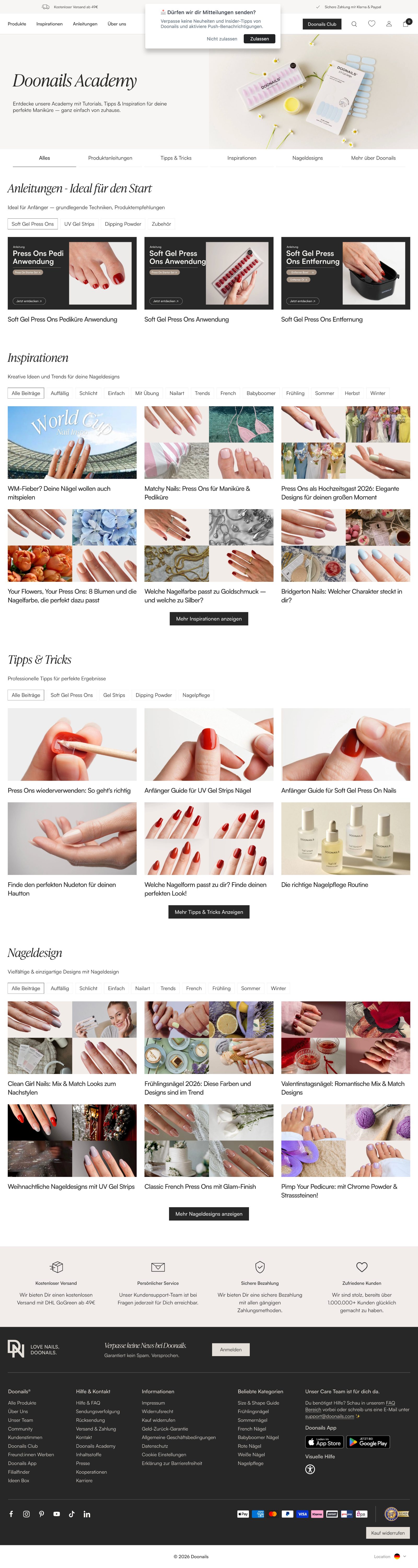 Landing page Doonalist