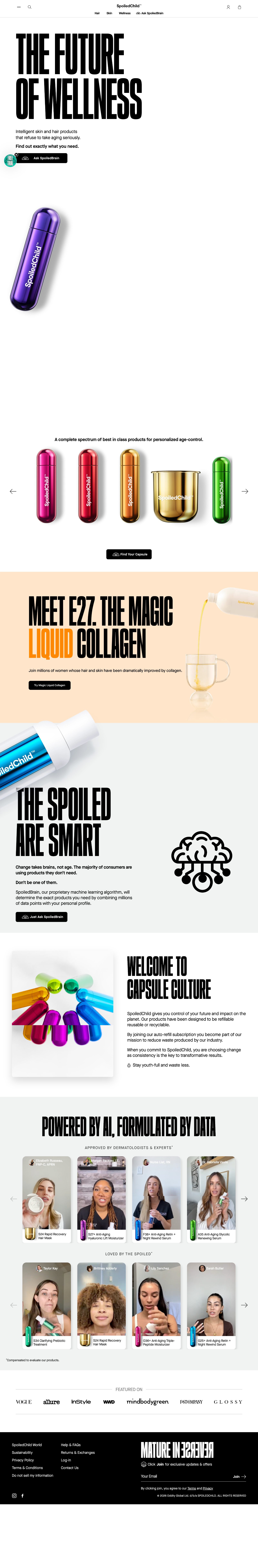 Landing page SpoiledChild